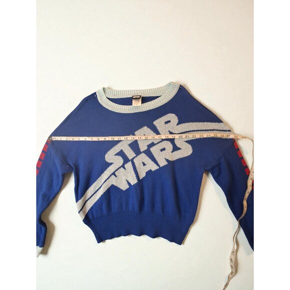 Women's Star Wars Blue Graphic Crewneck Sweater Size M (New Without Tags) - Picture 8 of 12